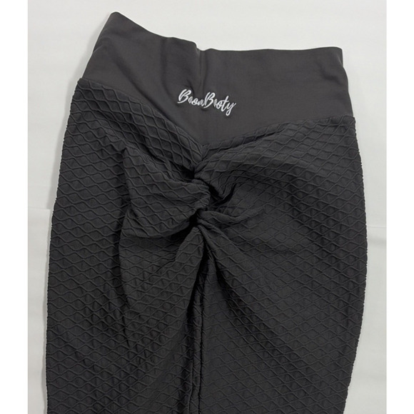 Boom Booty Leggings Large Gray Yoga Slimming Anti-Cellulite Rouched - Picture 2 of 13